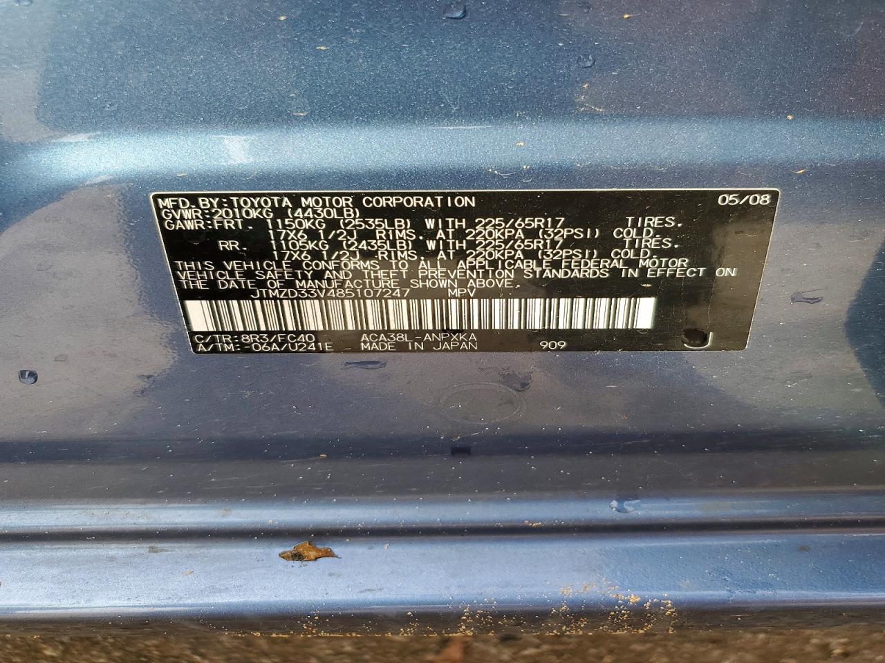 2008 TOYOTA RAV4 BASE photo 13