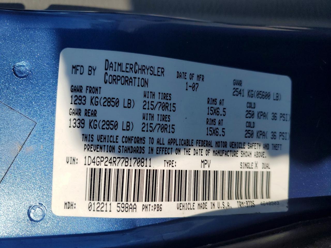 2007 DODGE GRAND CARAVAN SE photo 13
