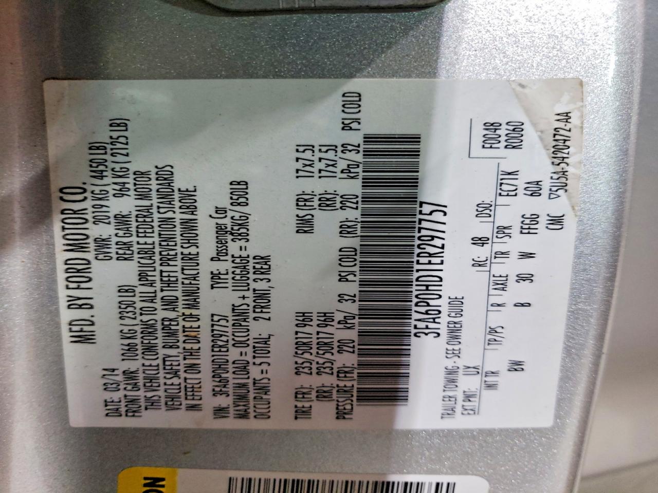 2014 FORD FUSION SE photo 25