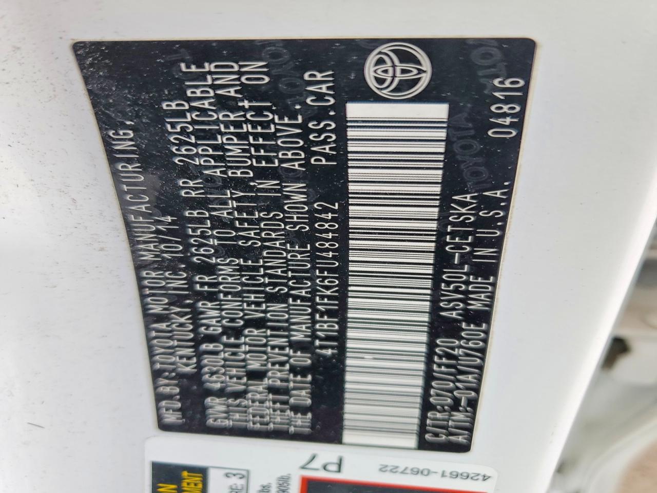 2015 TOYOTA CAMRY LE photo 37