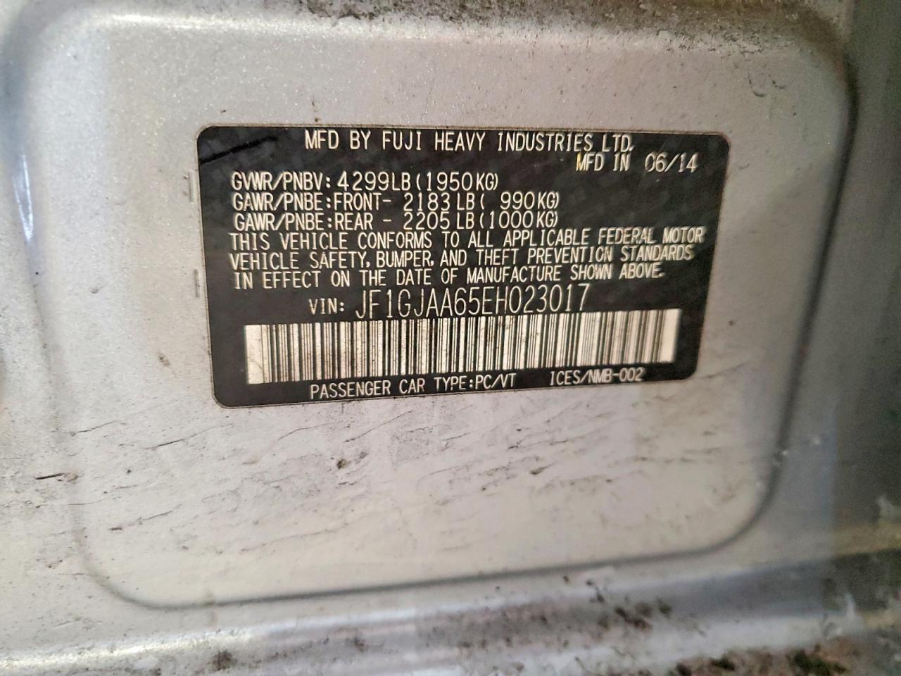 2014 SUBARU IMPREZA photo 12