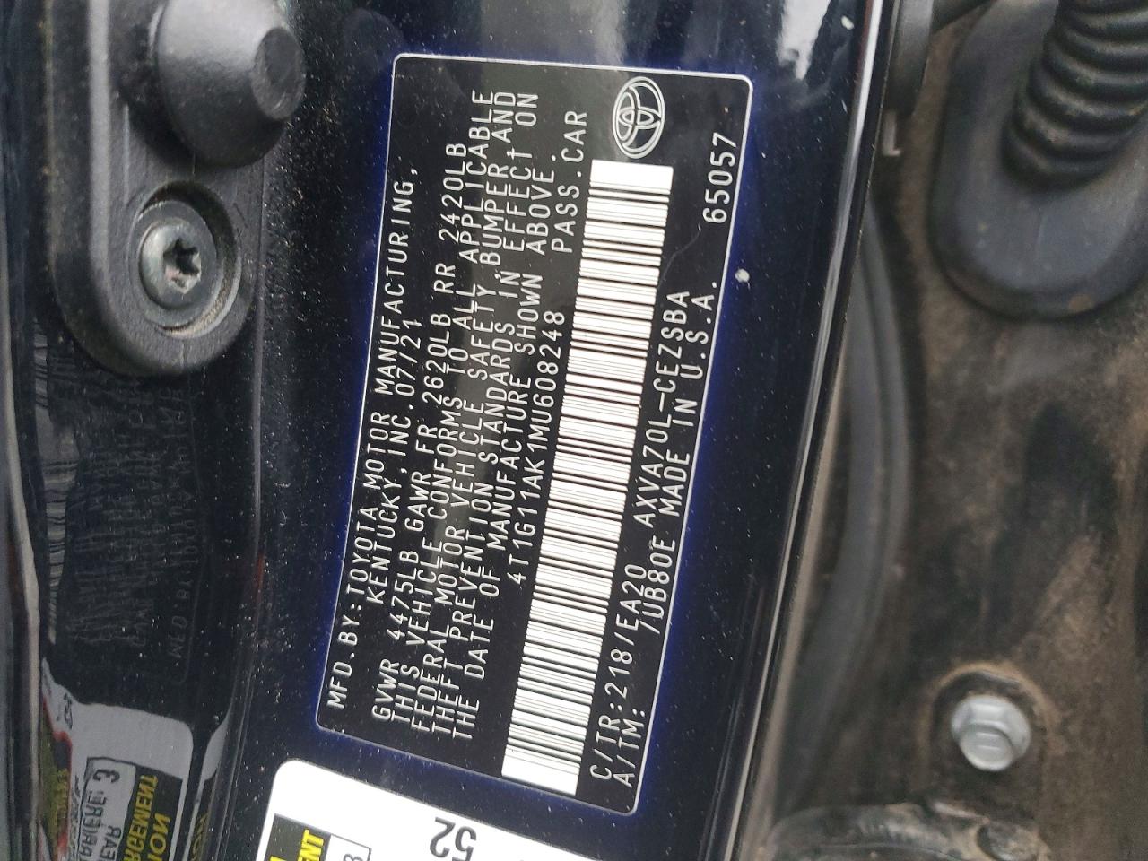 2021 TOYOTA CAMRY photo 23