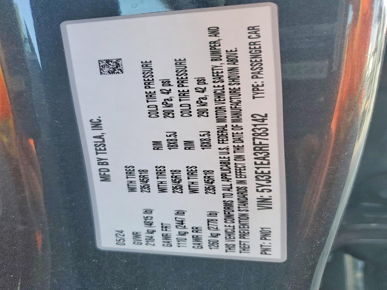 2024 TESLA MODEL 3 photo 12