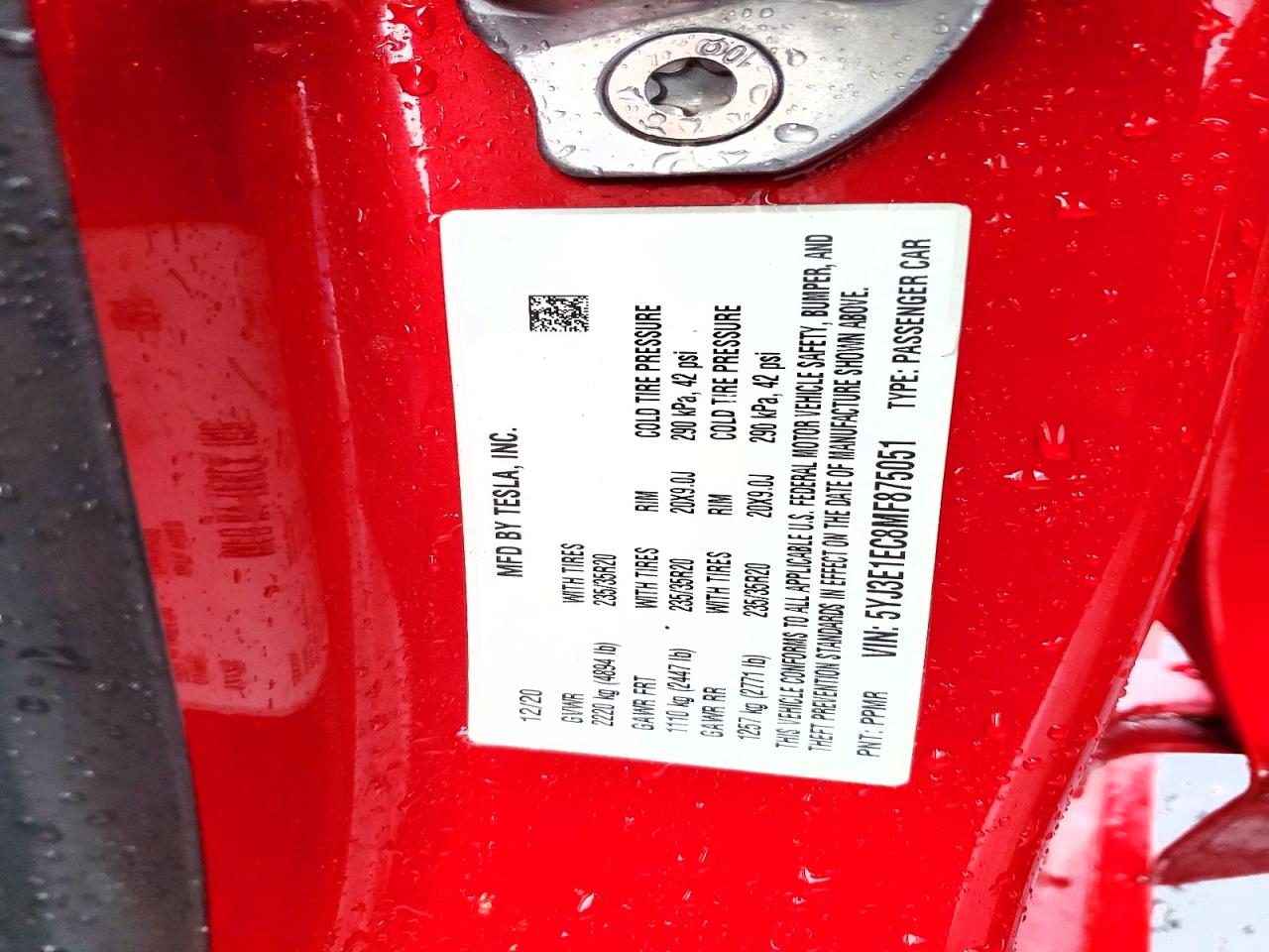 2021 TESLA MODEL 3 photo 12