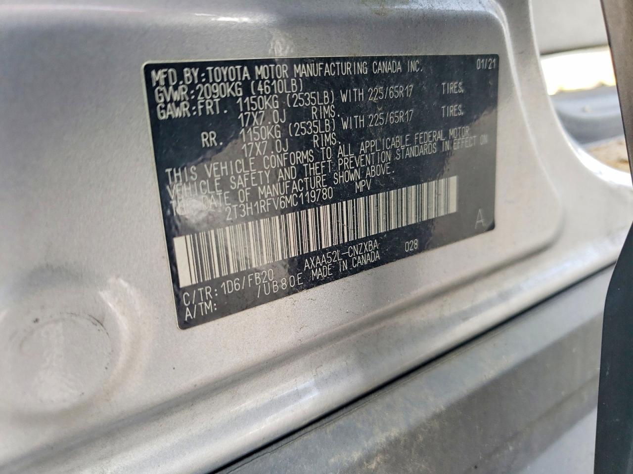 2021 TOYOTA RAV4 LE photo 13