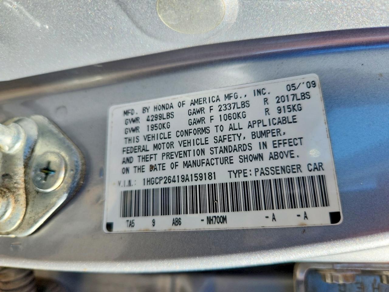 2009 HONDA ACCORD LXP photo 45