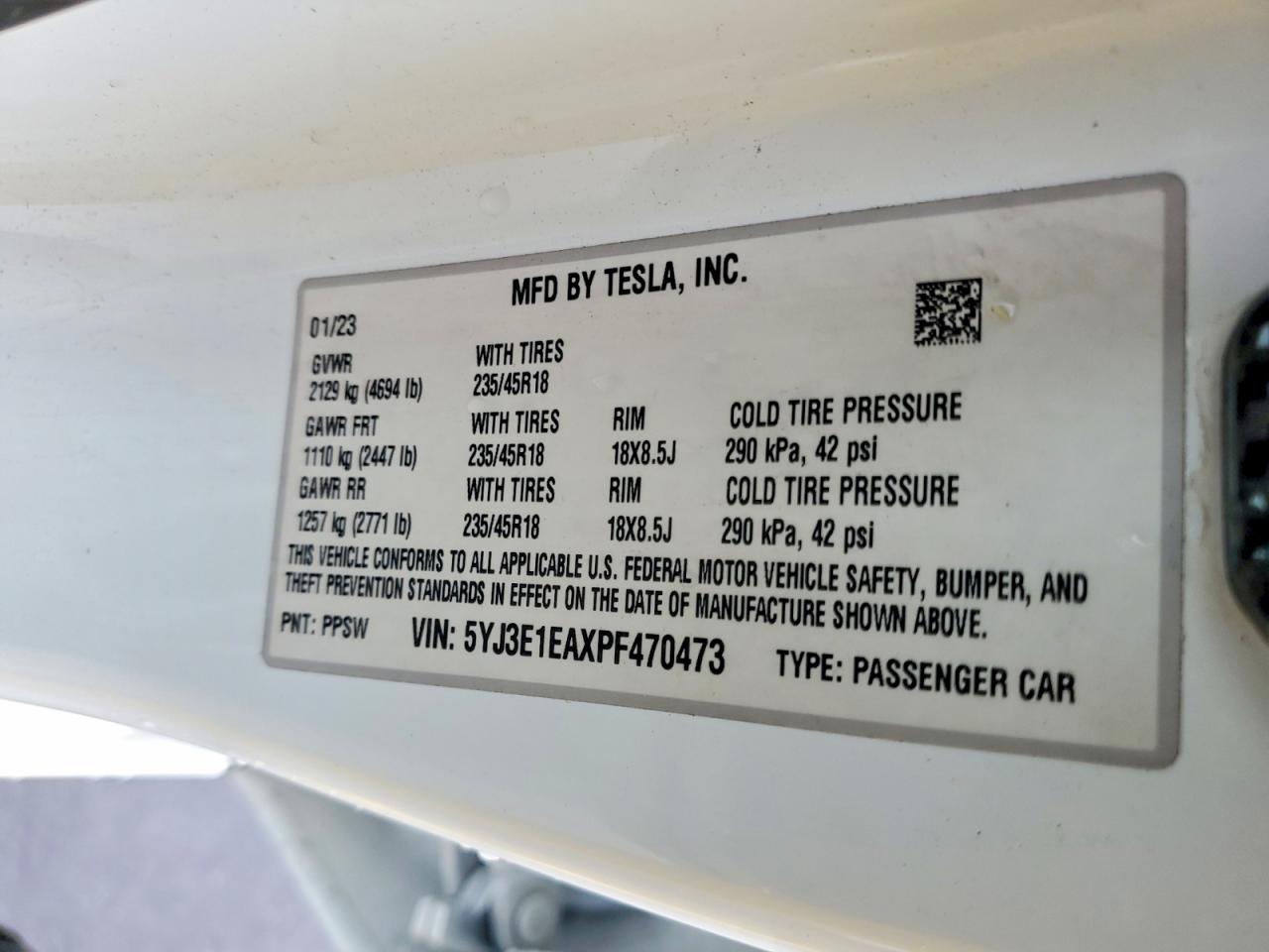 2023 TESLA MODEL 3 photo 23