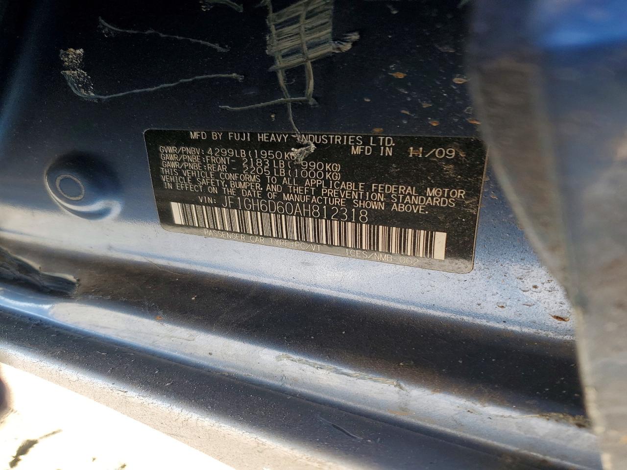 2010 SUBARU IMPREZA OUTBACK SPORT photo 23