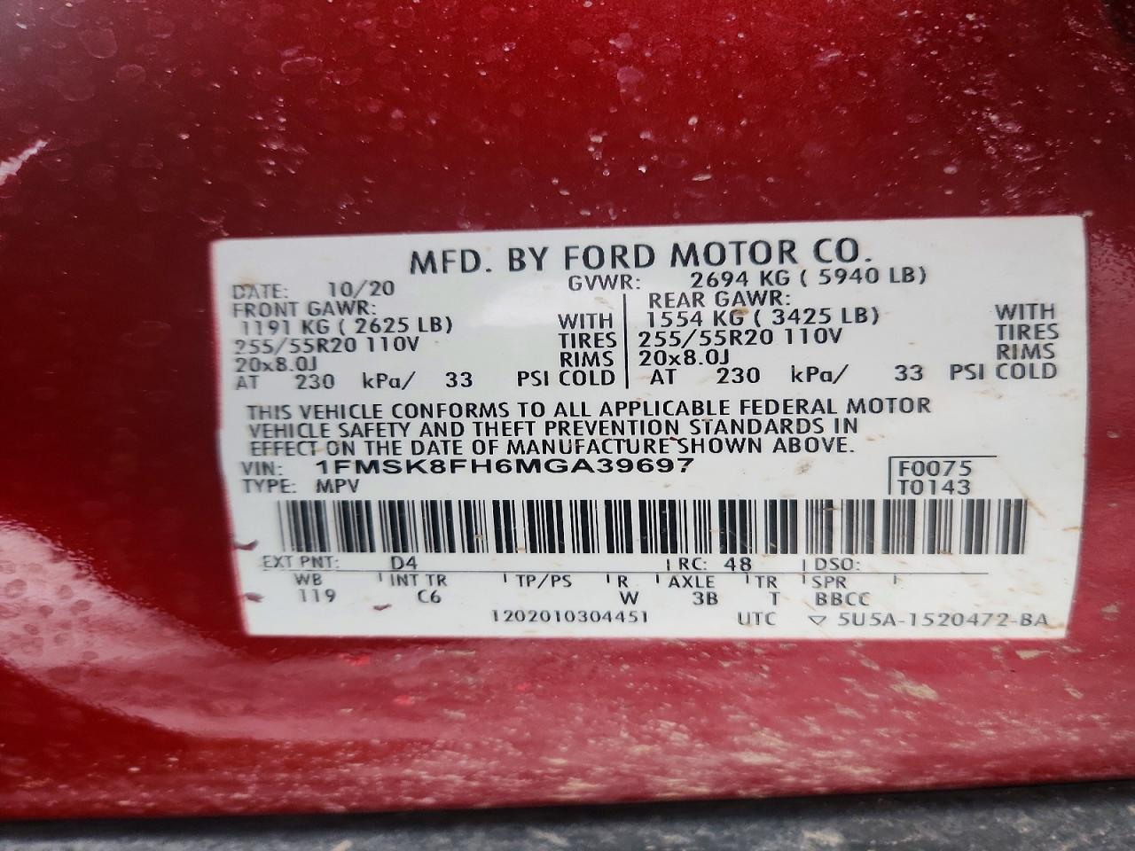 2021 FORD EXPLORER LIMITED photo 37