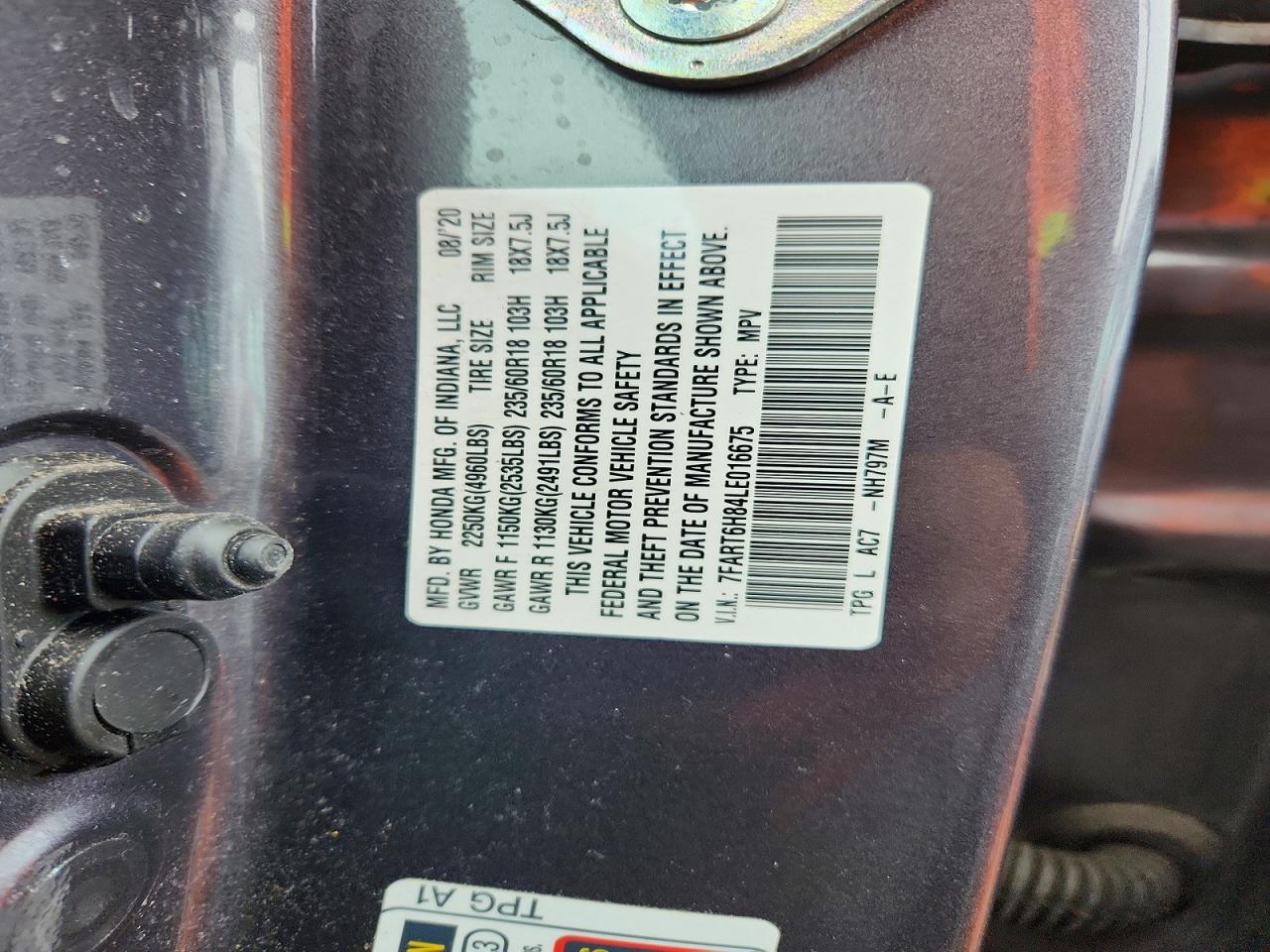 2020 HONDA CR-V EXL photo 14