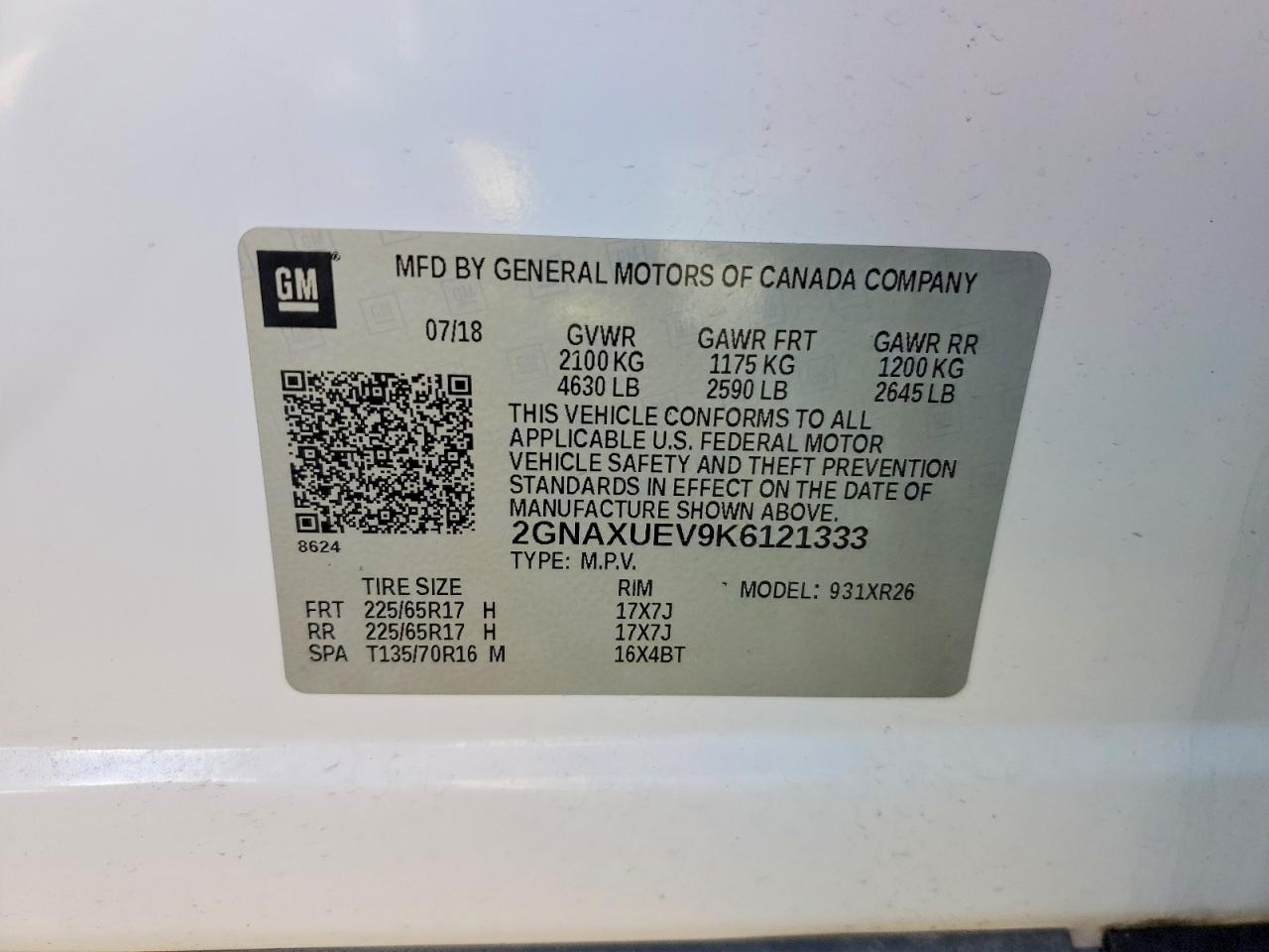 2019 CHEVROLET EQUINOX LT photo 31