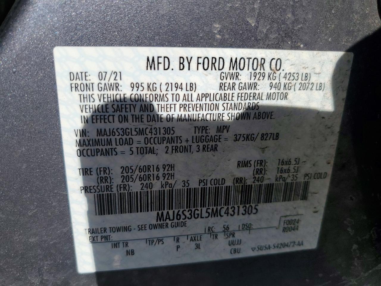 2021 FORD ECOSPORT SE photo 14