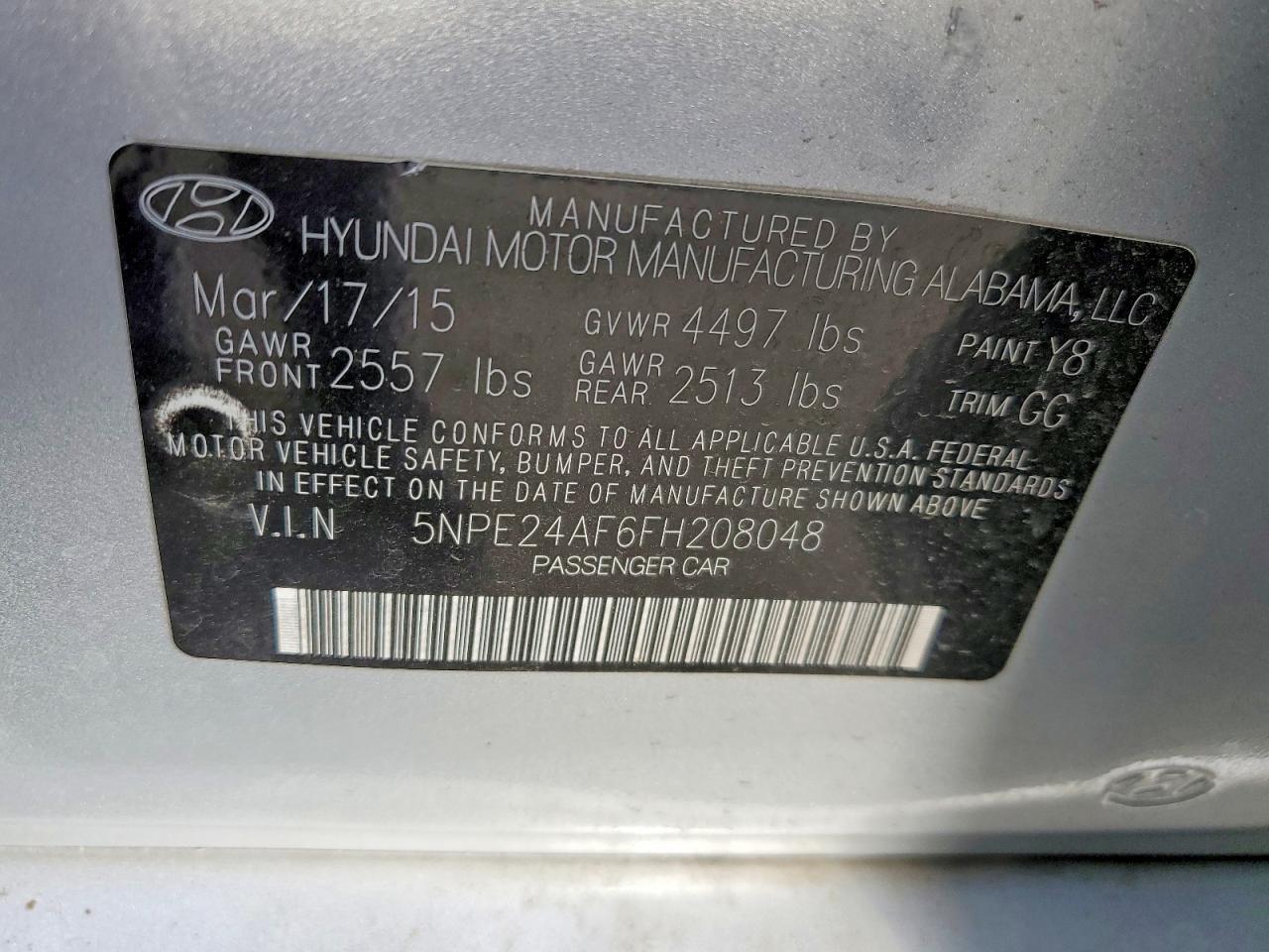 2015 HYUNDAI SONATA SE photo 34