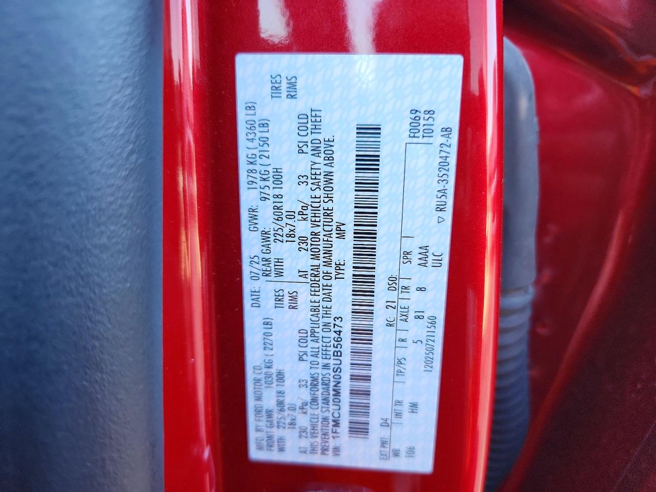 2025 FORD ESCAPE ST LINE photo 37