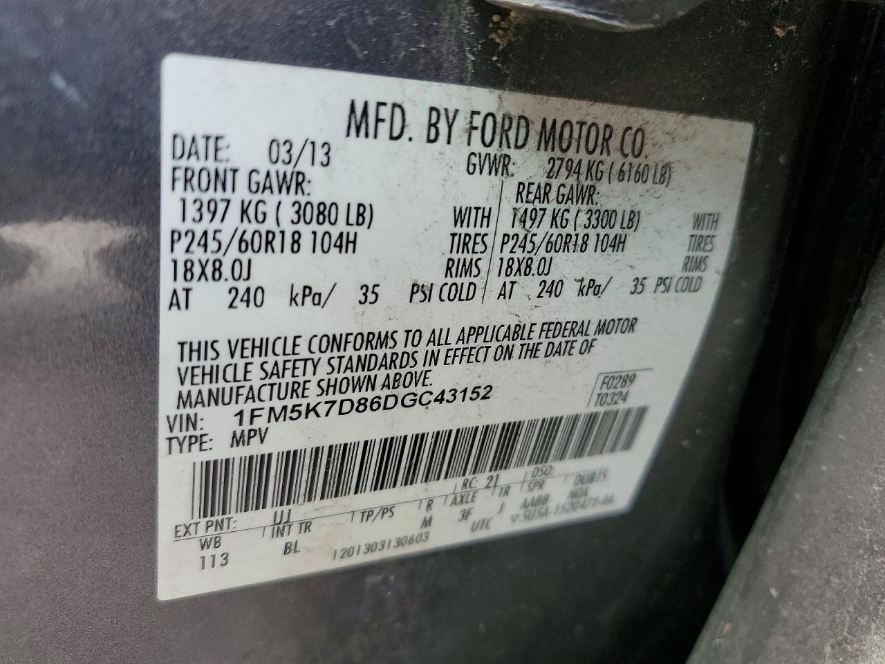 2013 FORD EXPLORER XLT photo 13