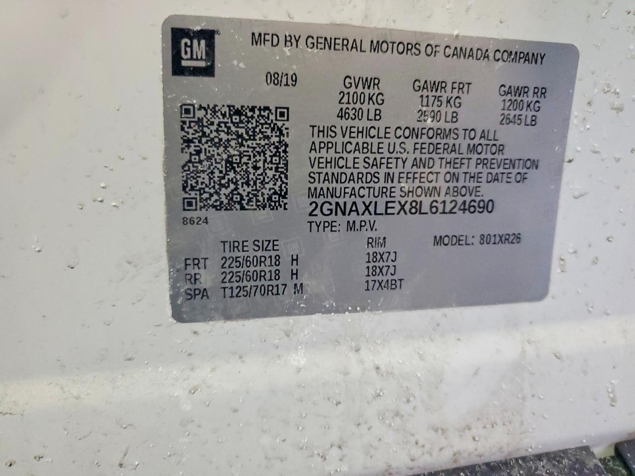 2020 CHEVROLET EQUINOX LT photo 13