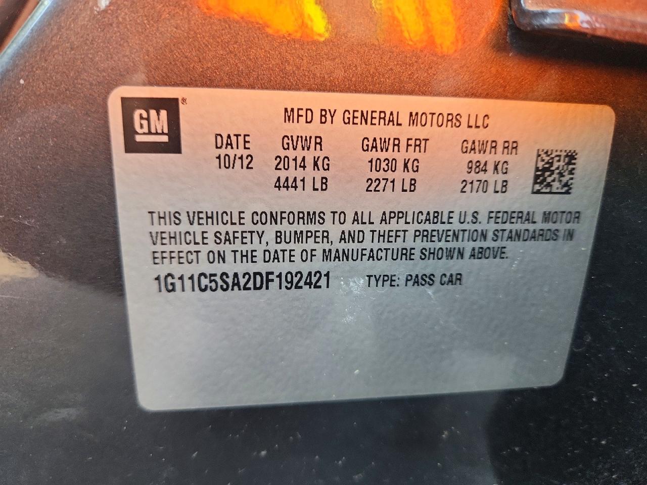 2013 CHEVROLET MALIBU 1LT photo 12