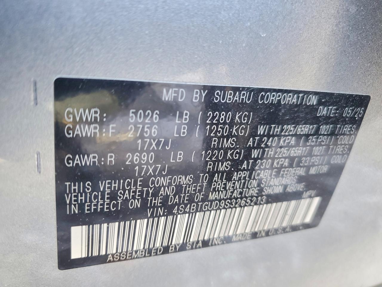 2025 SUBARU OUTBACK WILDERNESS photo 13