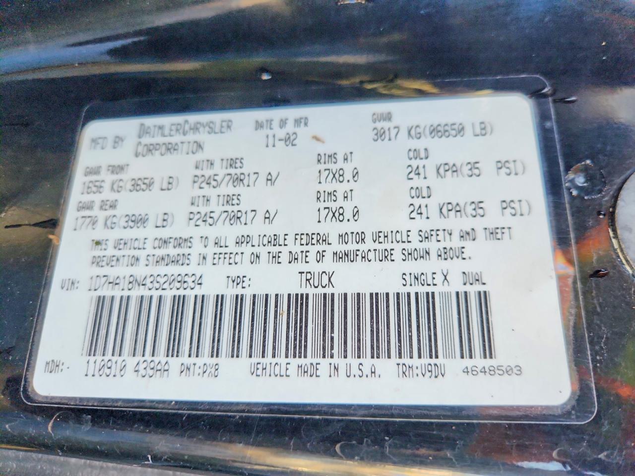 2003 DODGE RAM 1500 ST photo 12