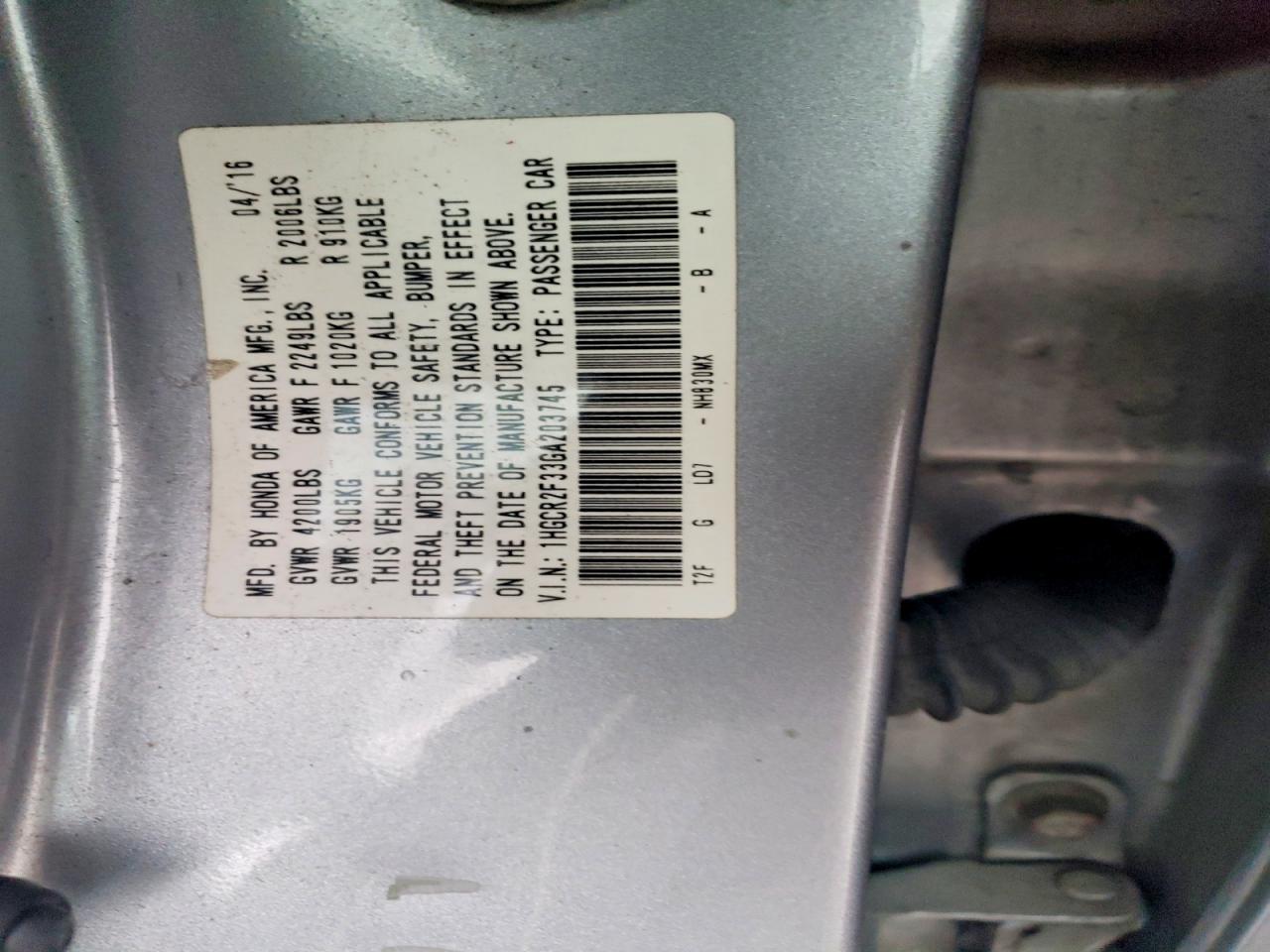 2016 HONDA ACCORD LX photo 12