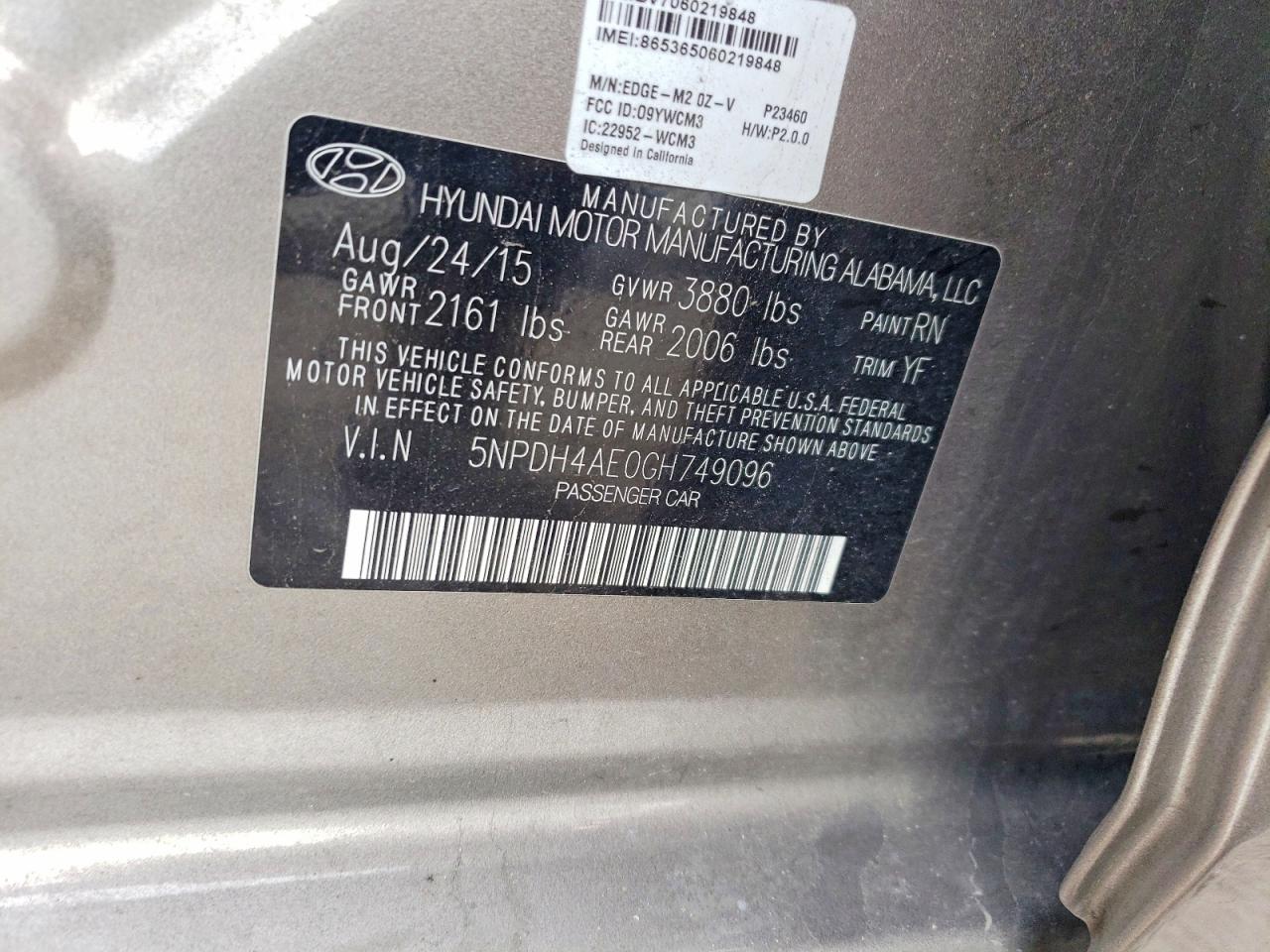 2016 HYUNDAI ELANTRA SE photo 37