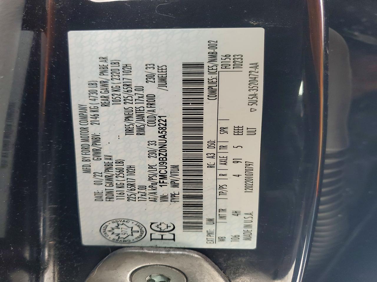 2022 FORD ESCAPE SE photo 13