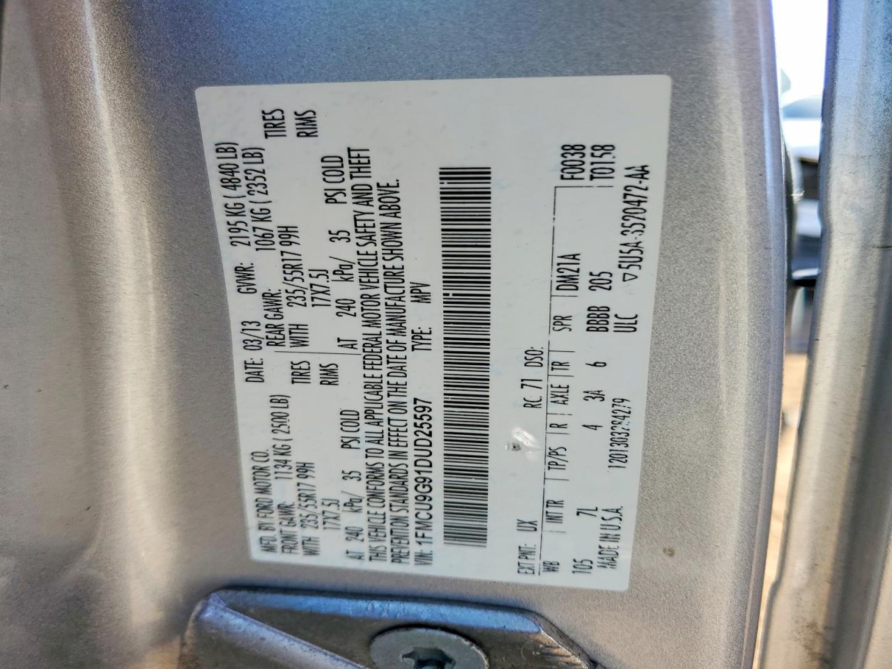 2013 FORD ESCAPE SE photo 34