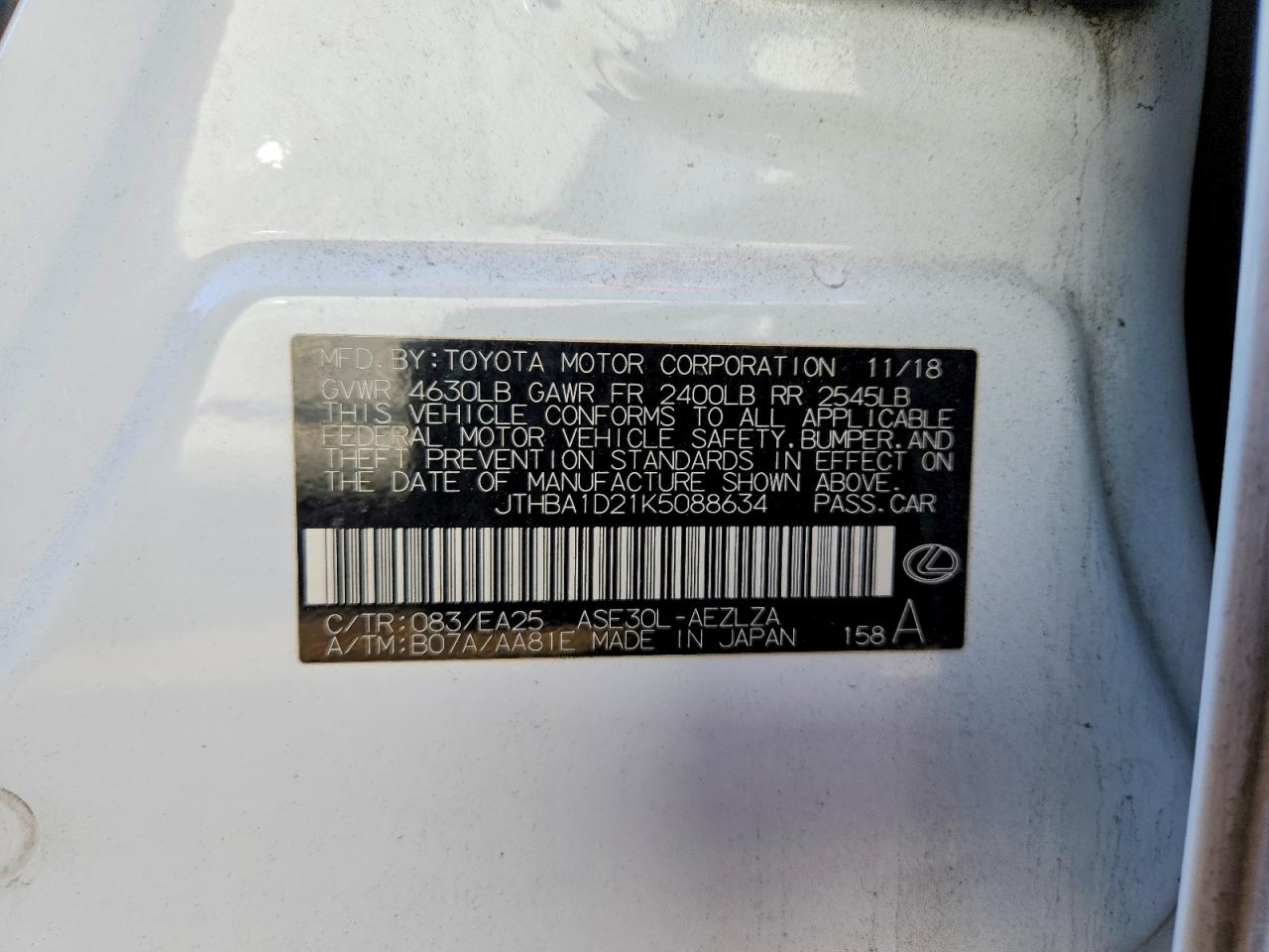 2019 LEXUS IS photo 12