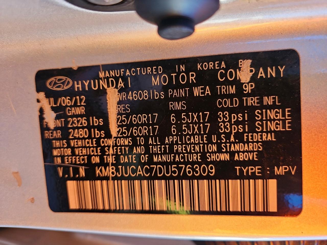 2013 HYUNDAI TUCSON GLS photo 13