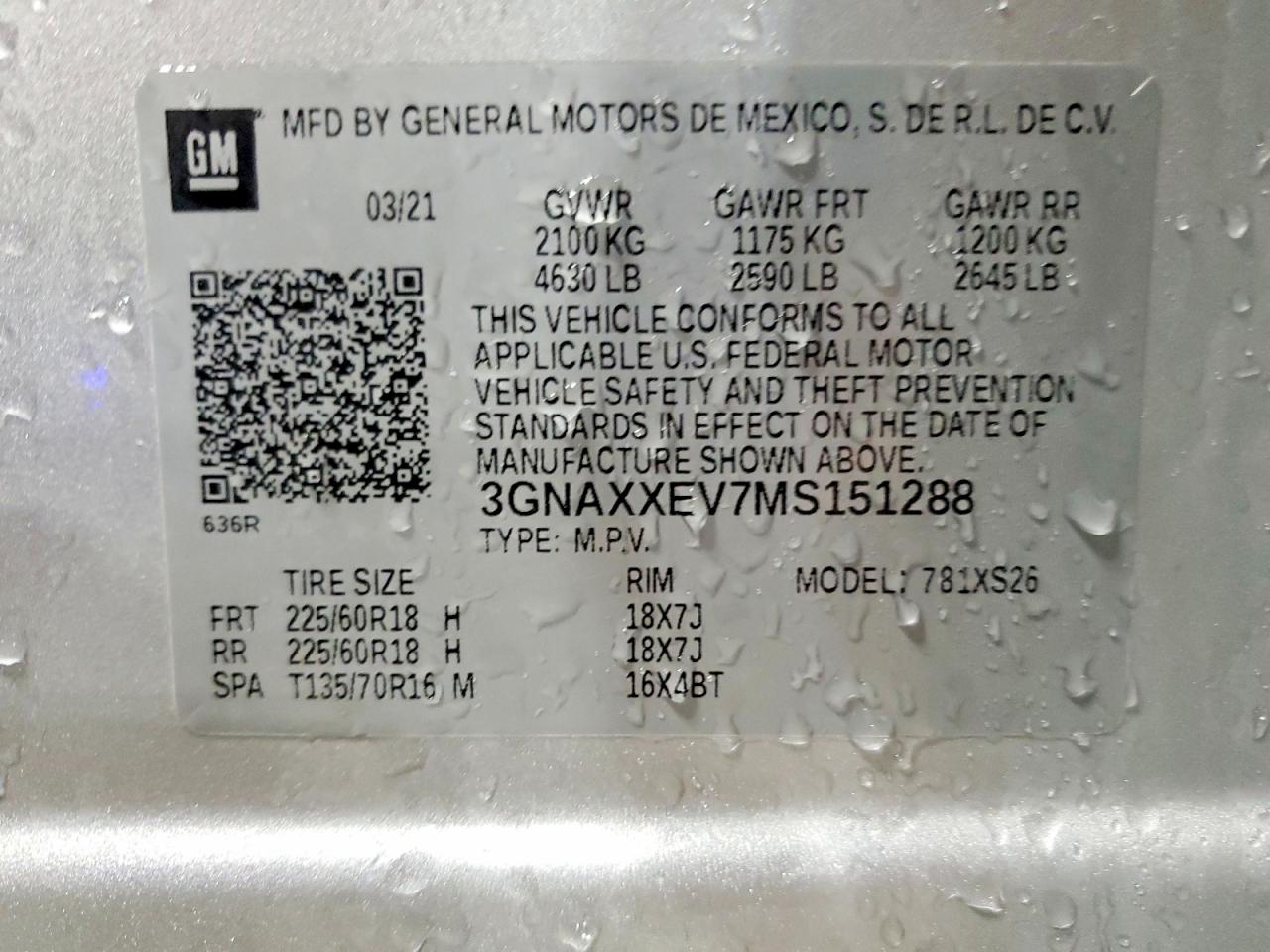 2021 CHEVROLET EQUINOX PREMIER photo 14