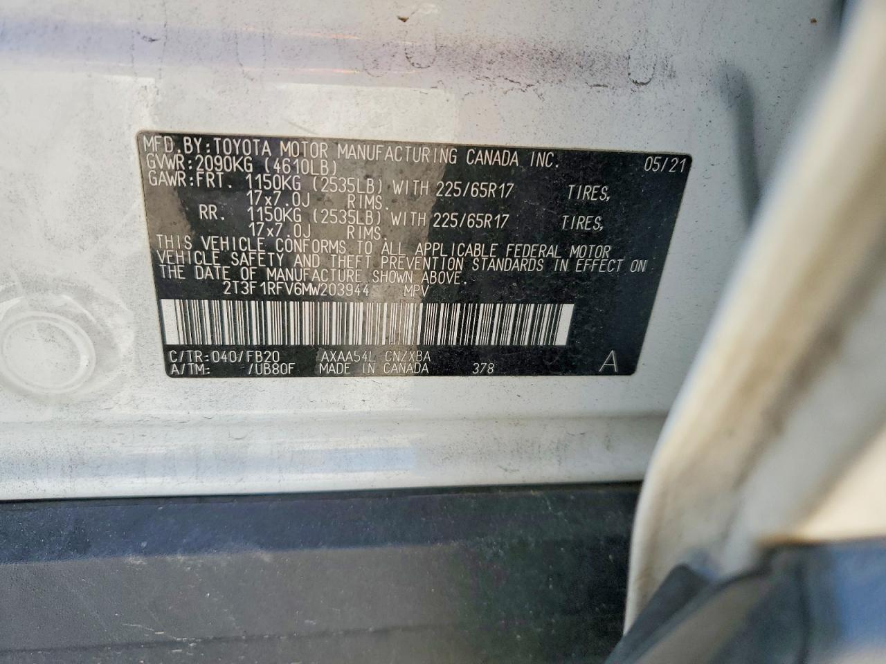 2021 TOYOTA RAV4 LE photo 13