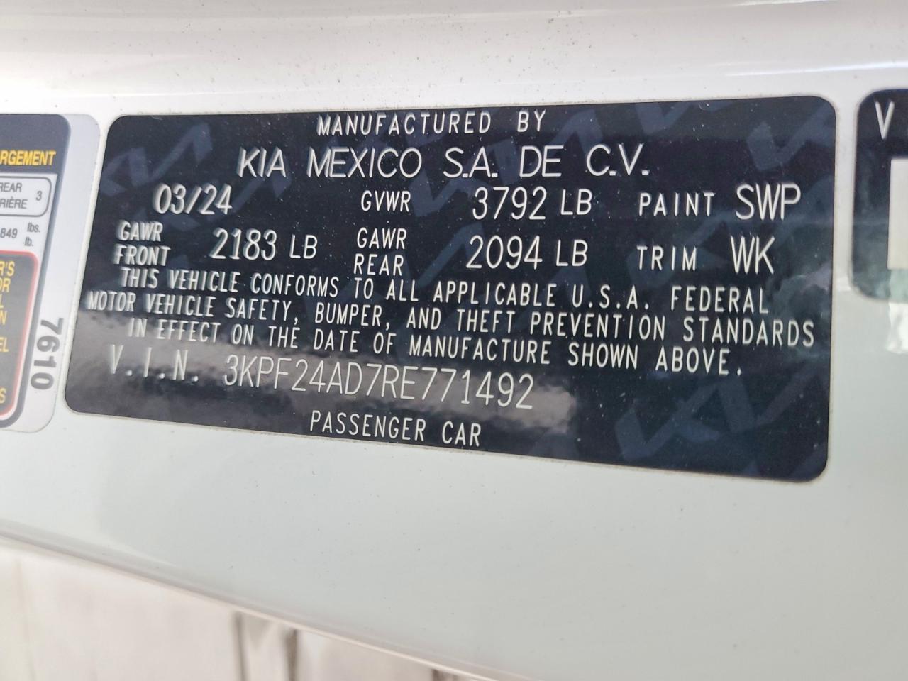 2024 KIA FORTE LXS photo 23