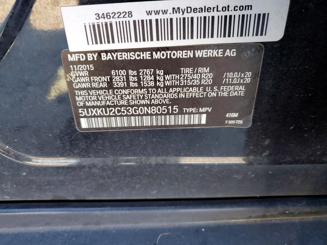 2016 BMW X6 XDRIVE35I photo 27