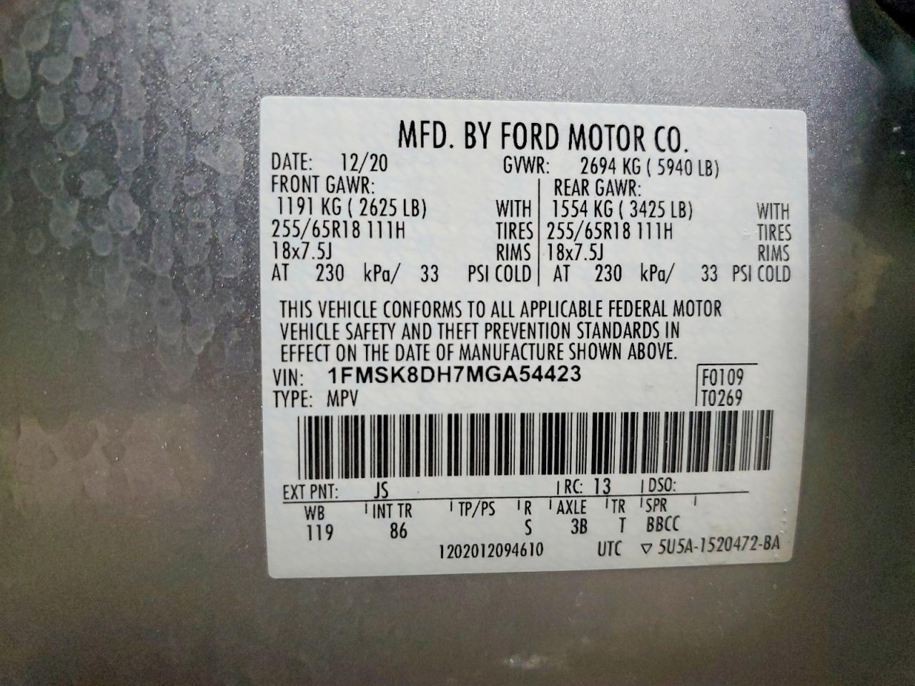 2021 FORD EXPLORER XLT photo 13