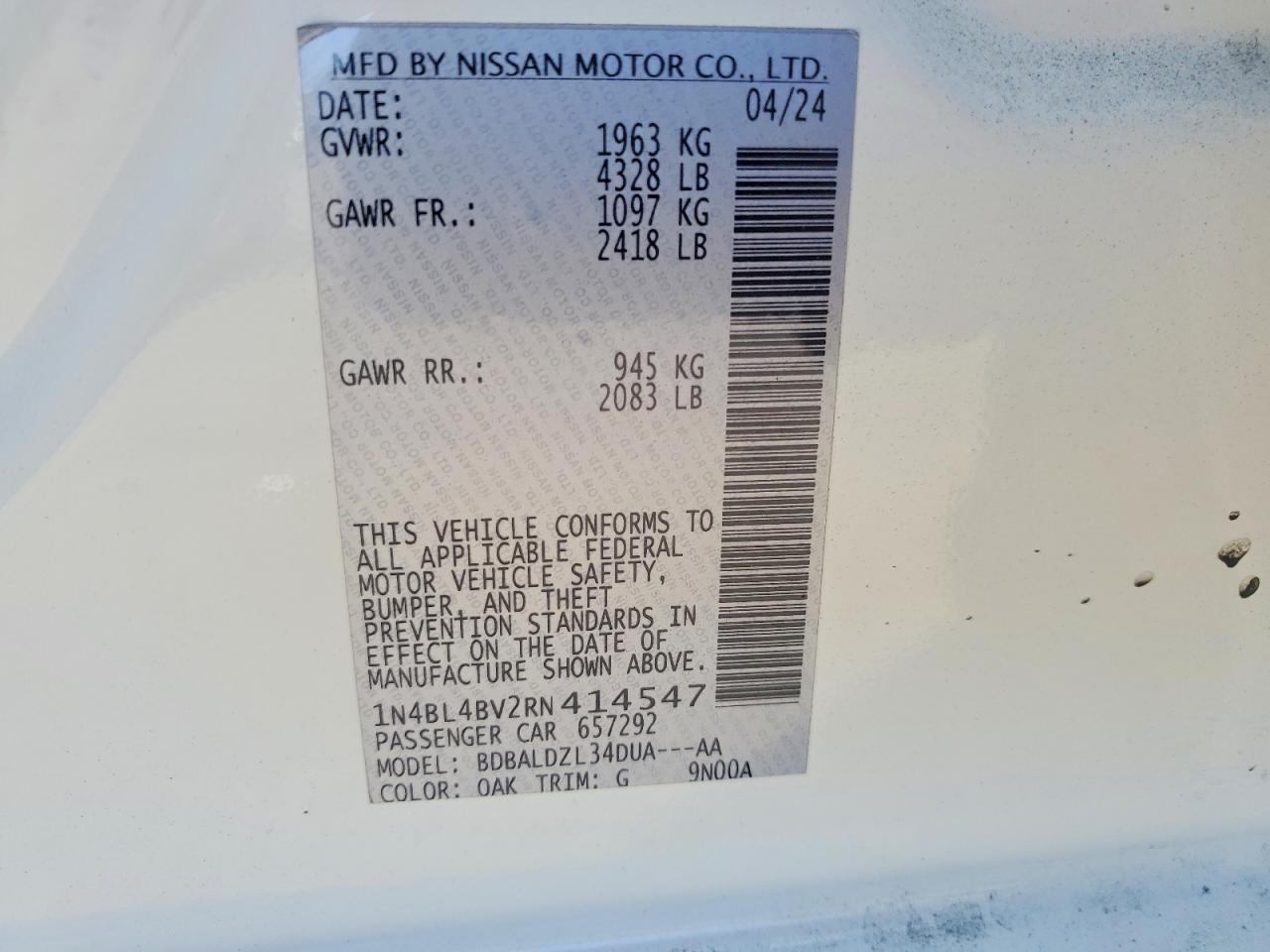 2024 NISSAN ALTIMA photo 12