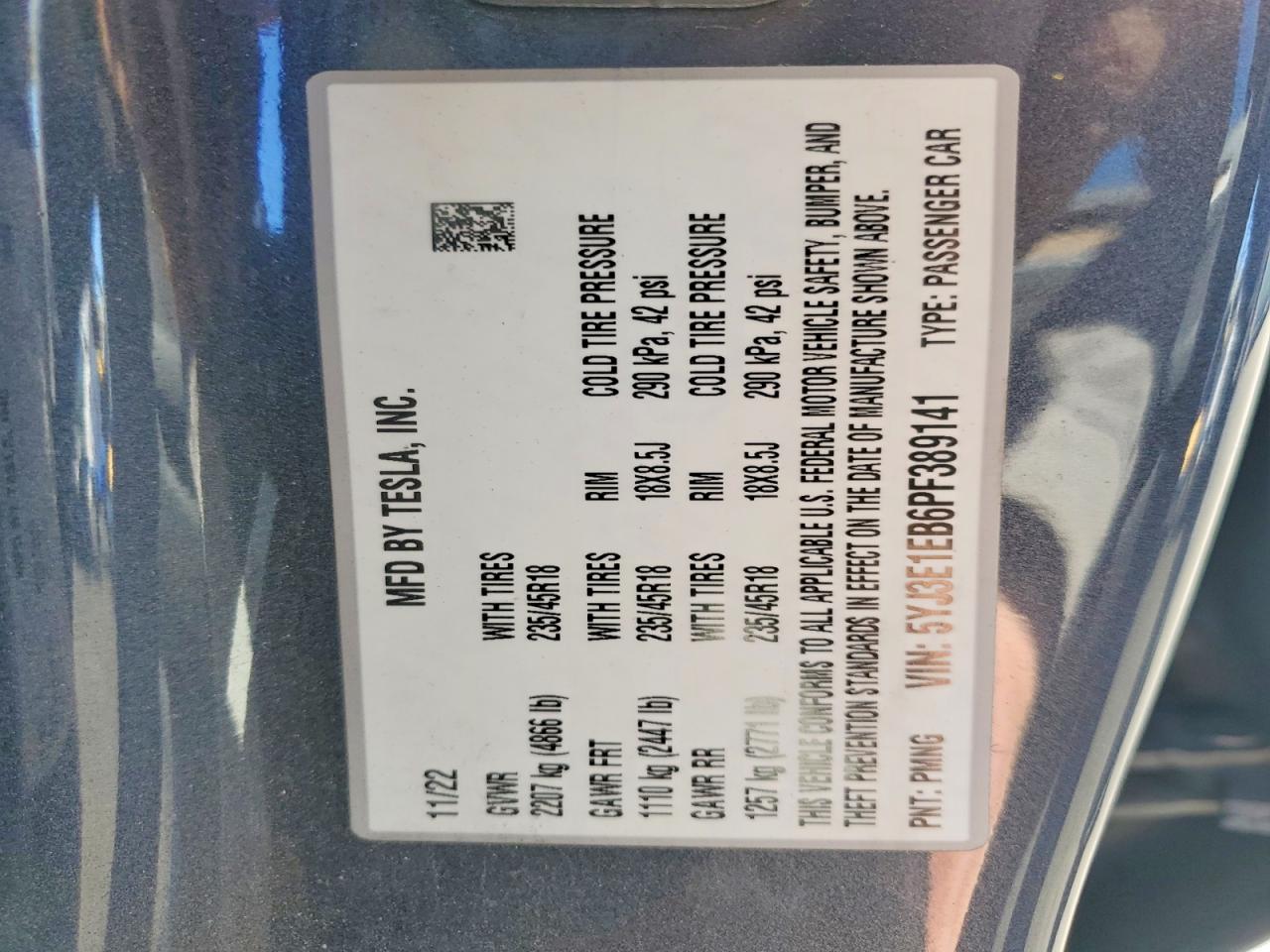2023 TESLA MODEL 3 photo 23