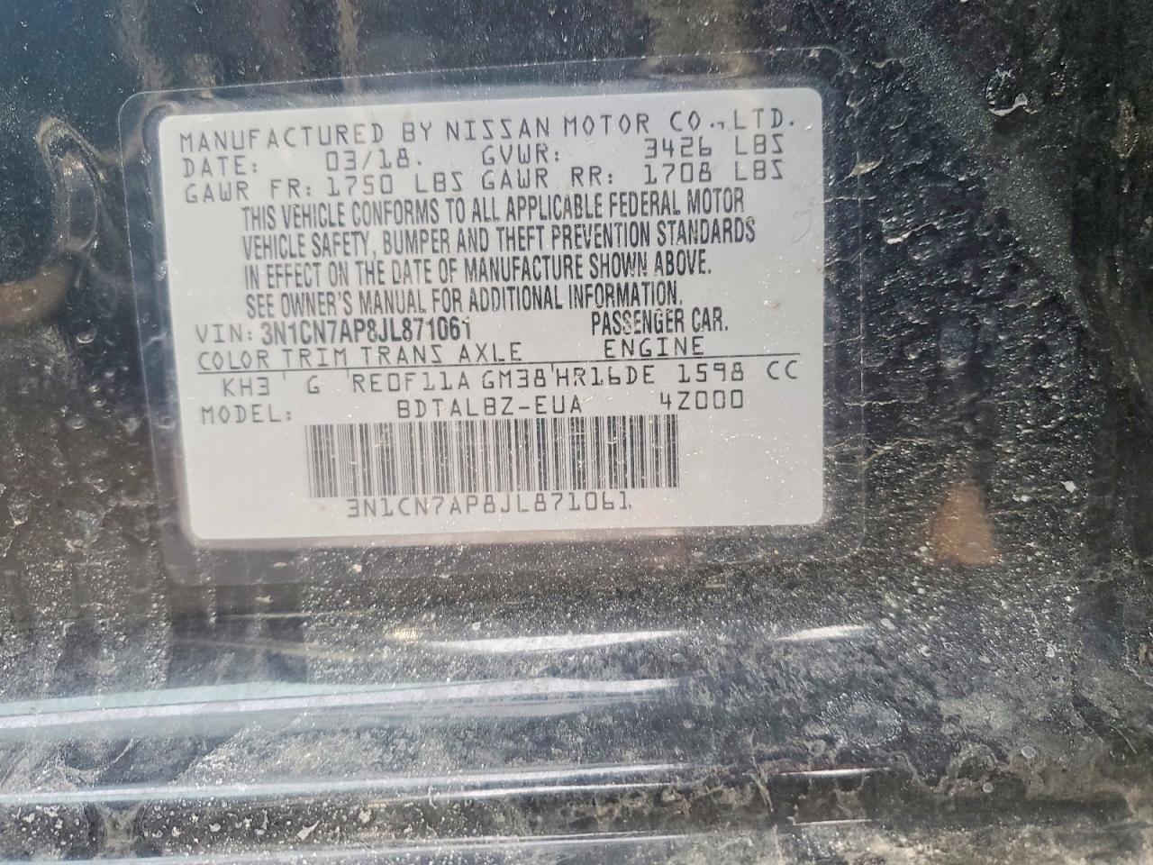 2018 NISSAN VERSA S photo 23