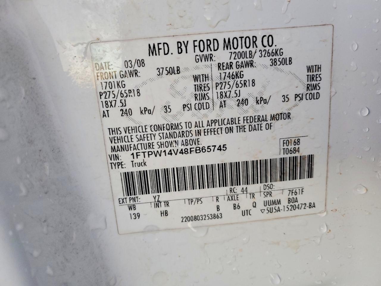 2008 FORD F150 SUPERCREW photo 23