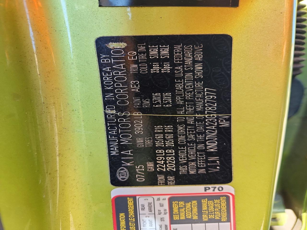 2016 KIA SOUL BASE photo 34