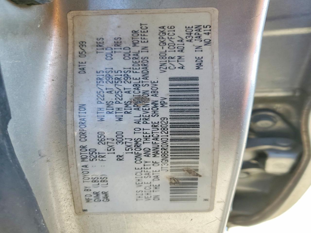 1999 TOYOTA 4RUNNER SR5 photo 34