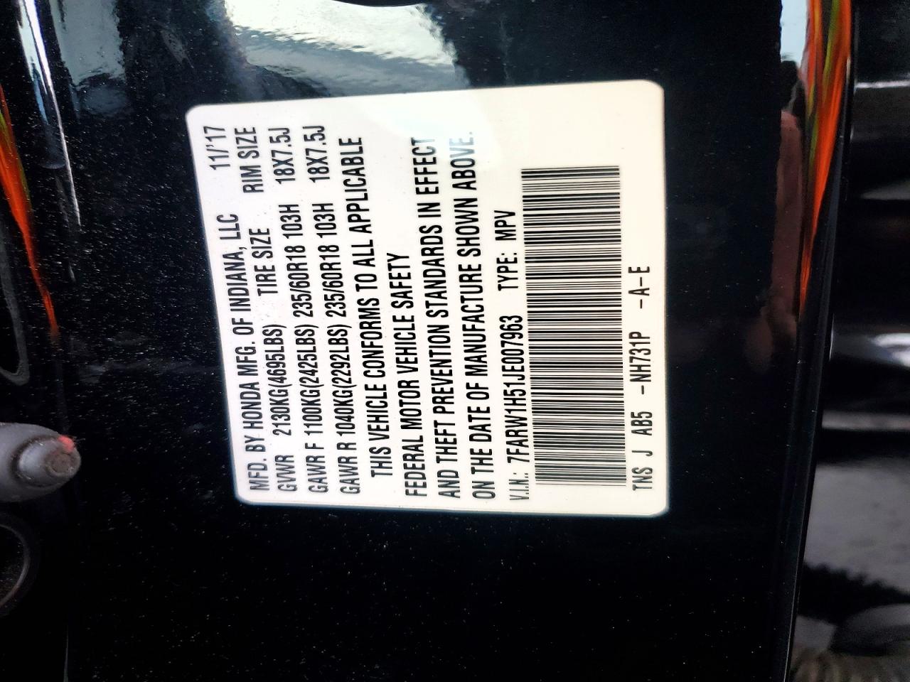 2018 HONDA CR-V EX photo 25