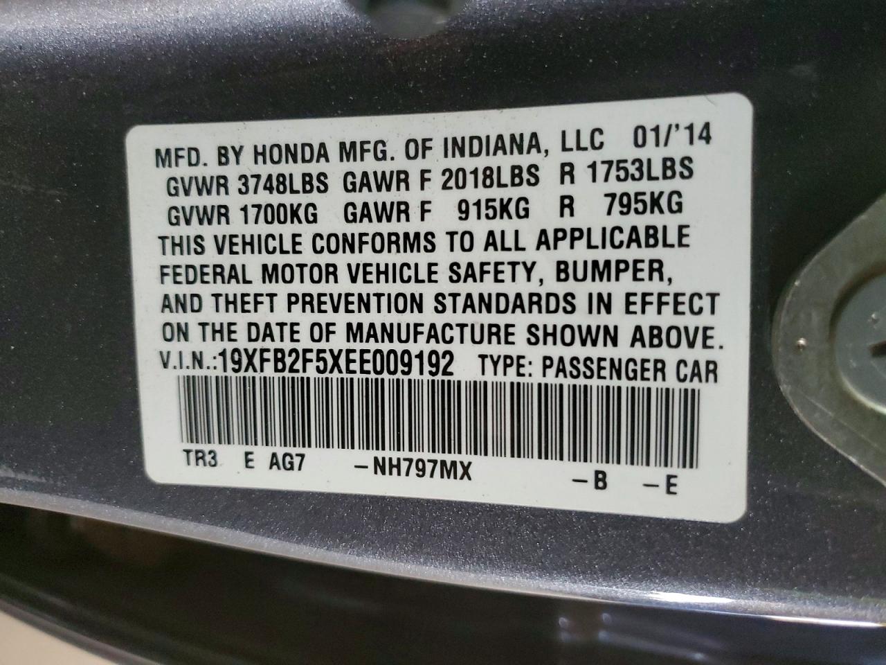 2014 HONDA CIVIC LX photo 12
