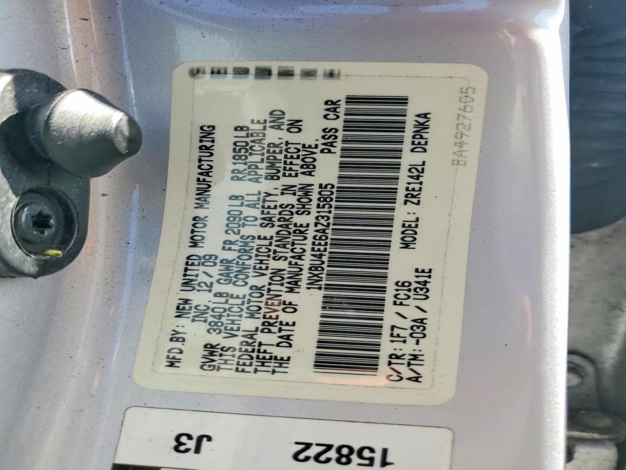 2010 TOYOTA COROLLA BASE photo 12