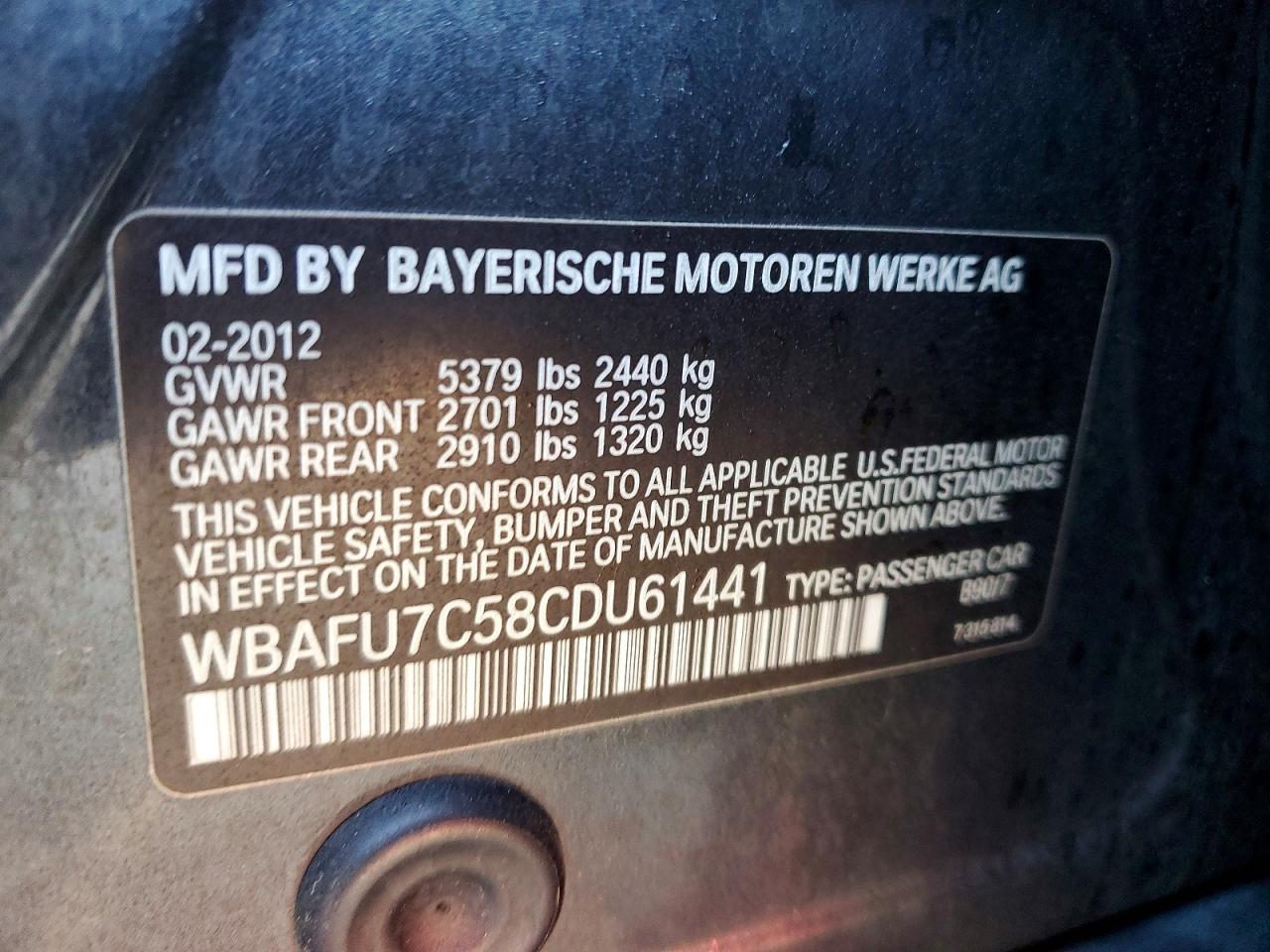 2012 BMW 535 XI photo 34