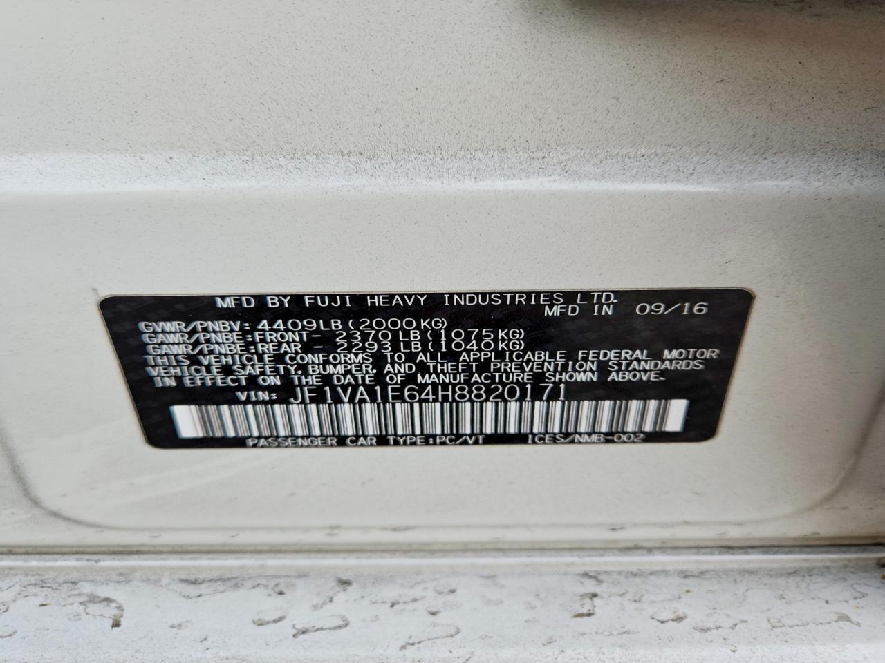 2017 SUBARU WRX PREMIUM photo 25