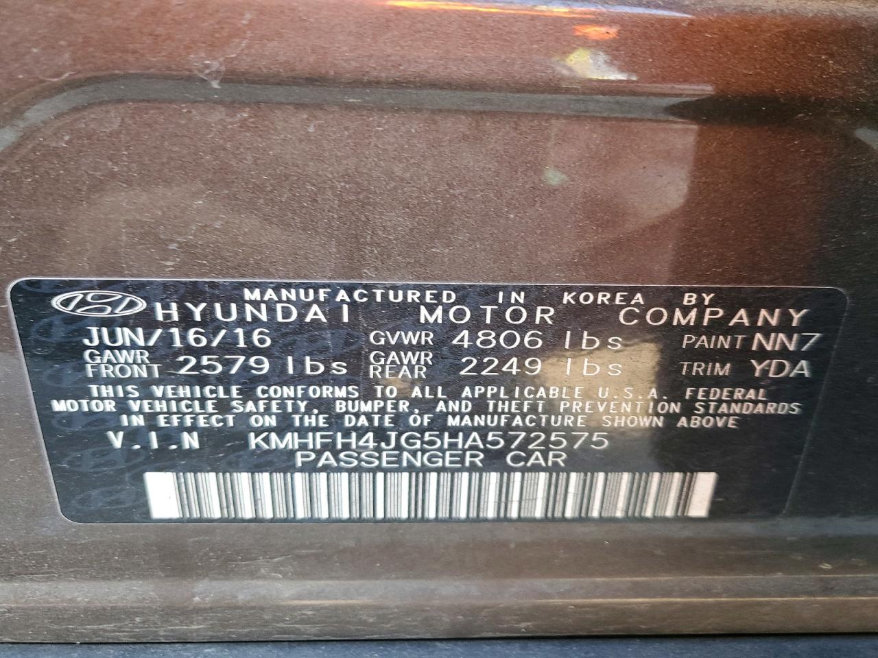 2017 HYUNDAI AZERA LIMITED photo 12