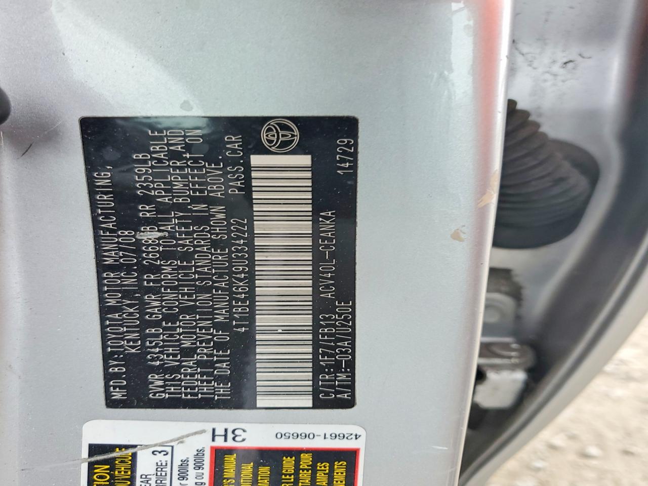 2009 TOYOTA CAMRY photo 23