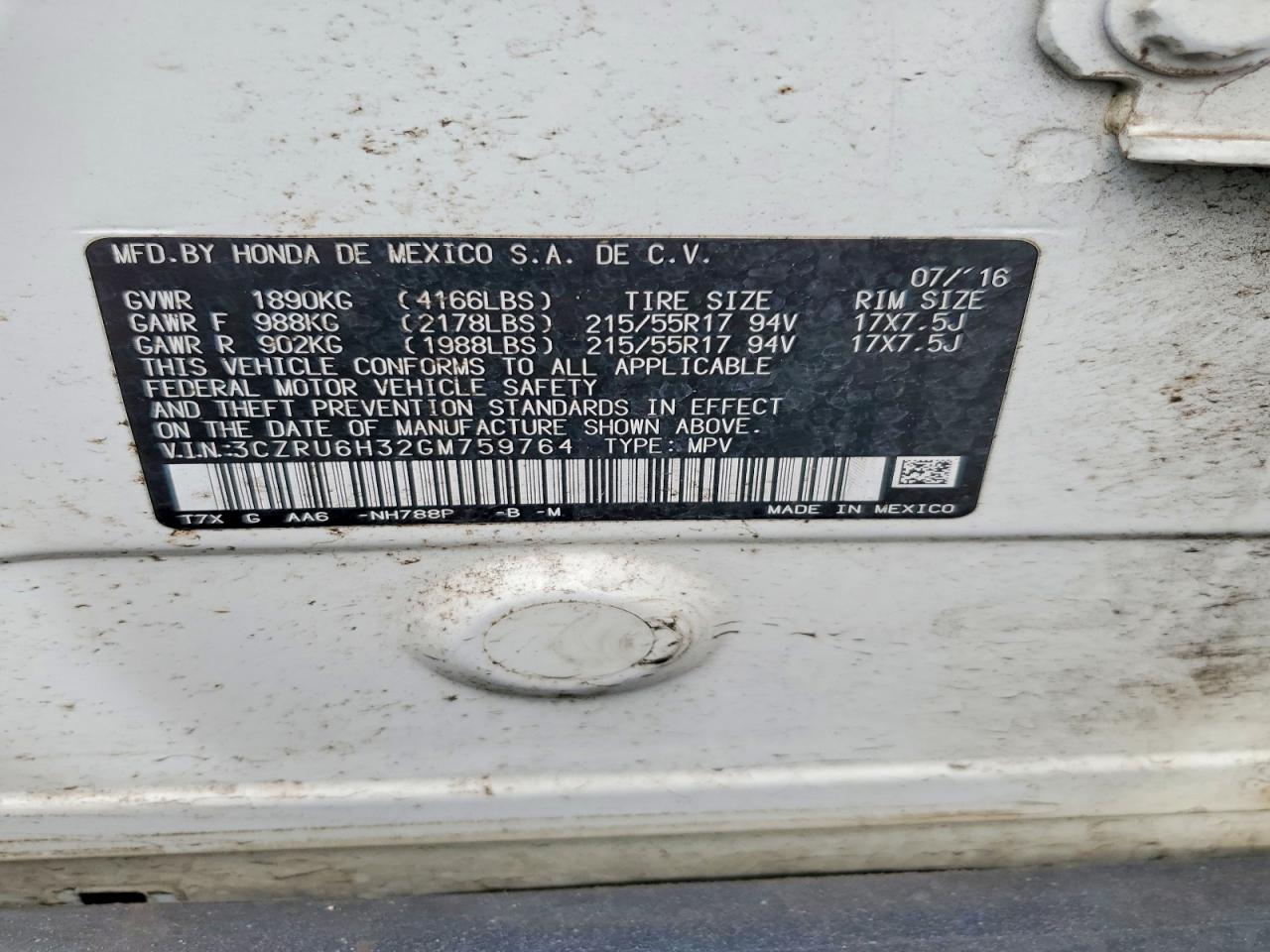 2016 HONDA HR-V LX photo 34