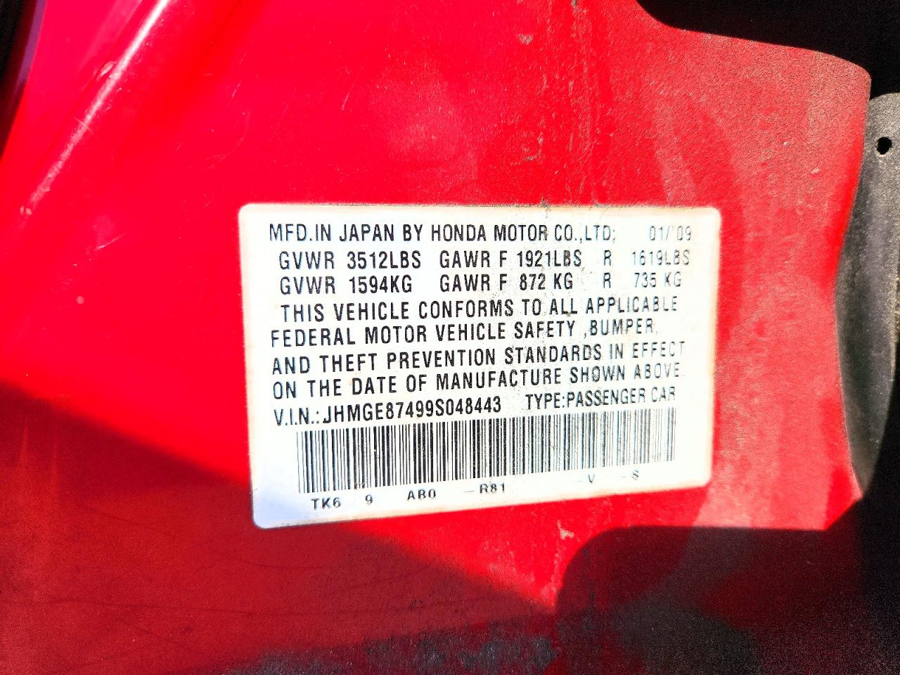 2009 HONDA FIT SPORT photo 45