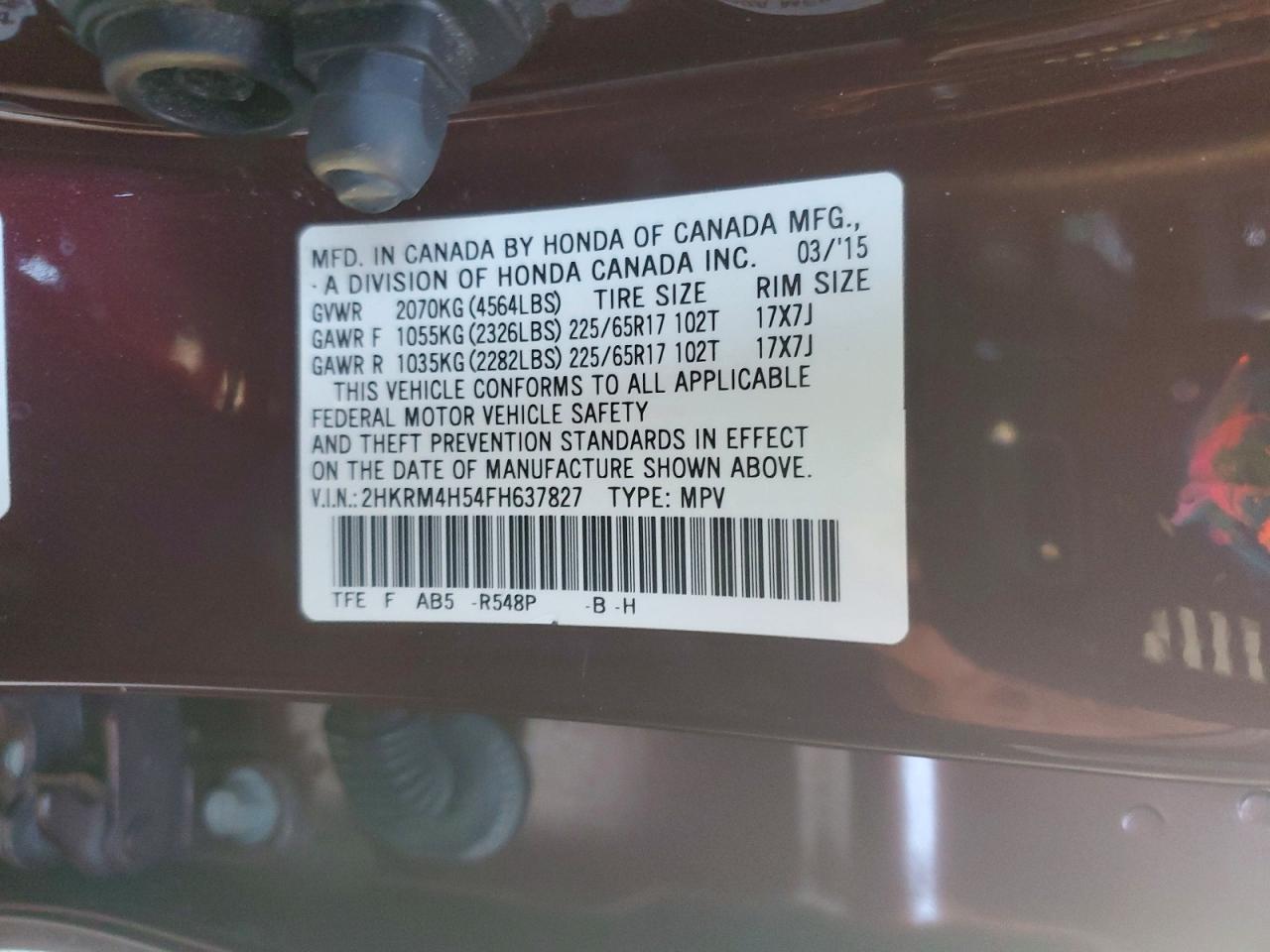 2015 HONDA CR-V EX photo 25